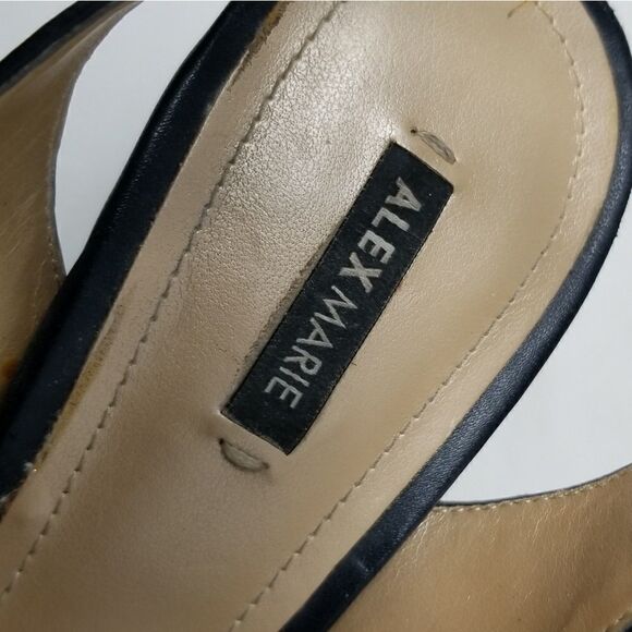 Alex Marie Navy Blue Striped Strappy Sandals. - Picture 5 of 6